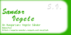 sandor vegele business card